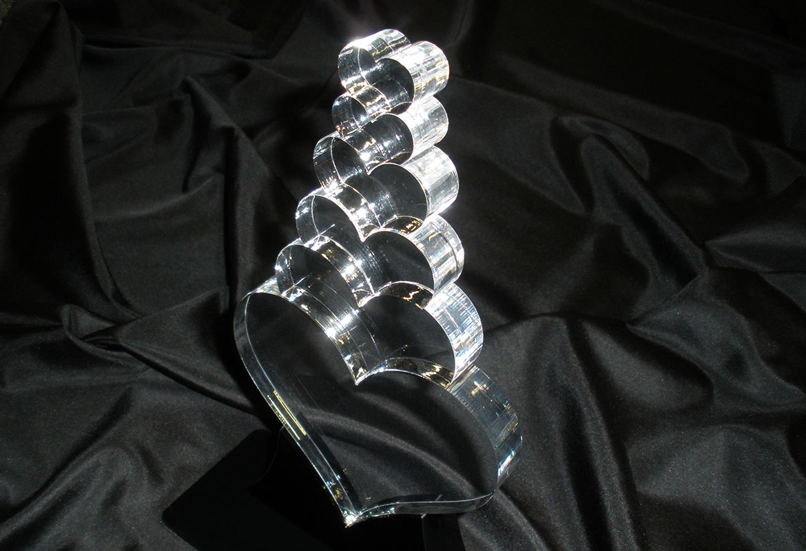 Curtis Elliott Designs crystal hearts award design
