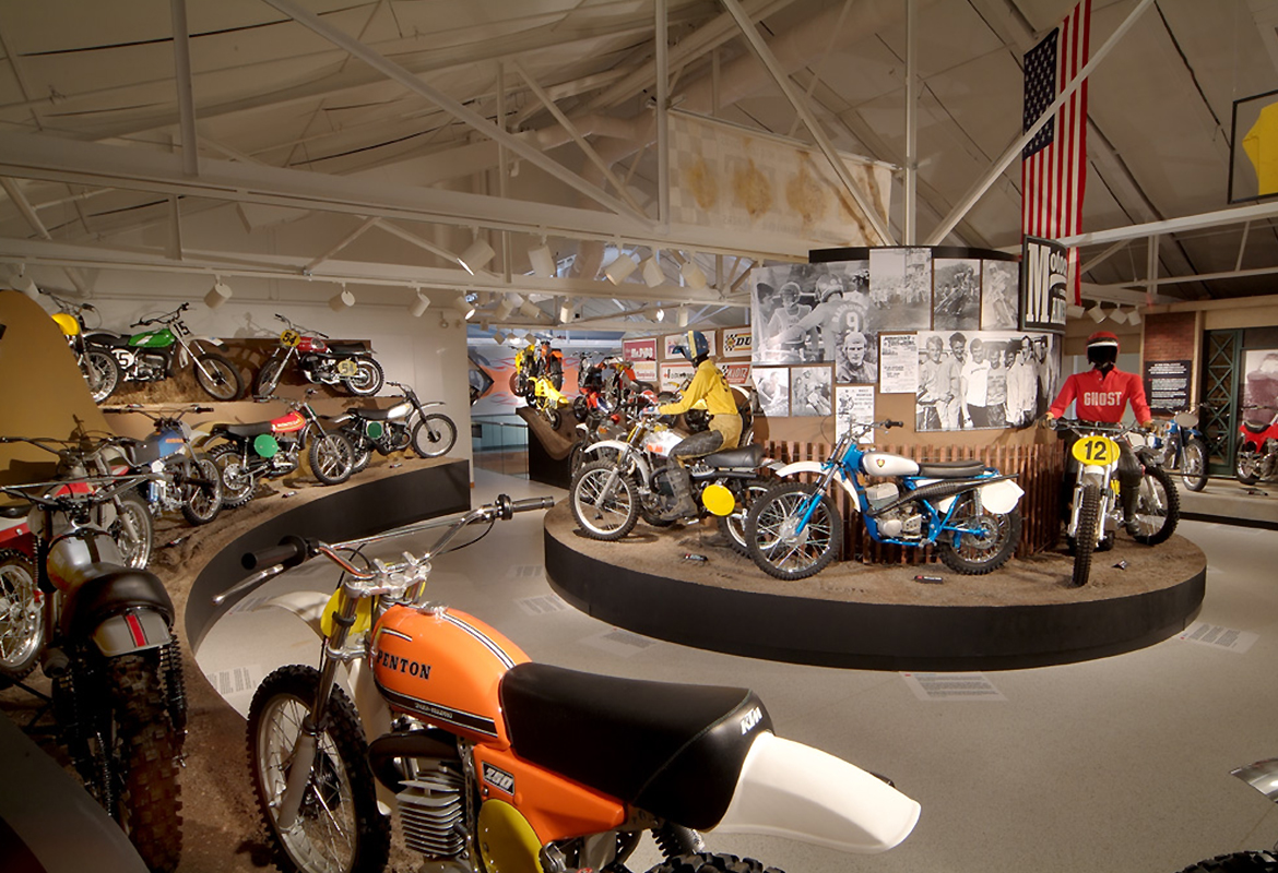 circular mud tracks of the Motorcycle Hall of Fame Museum Motocross America